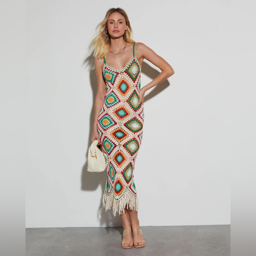 VICI Beach Ready Crochet Coverup Dress
